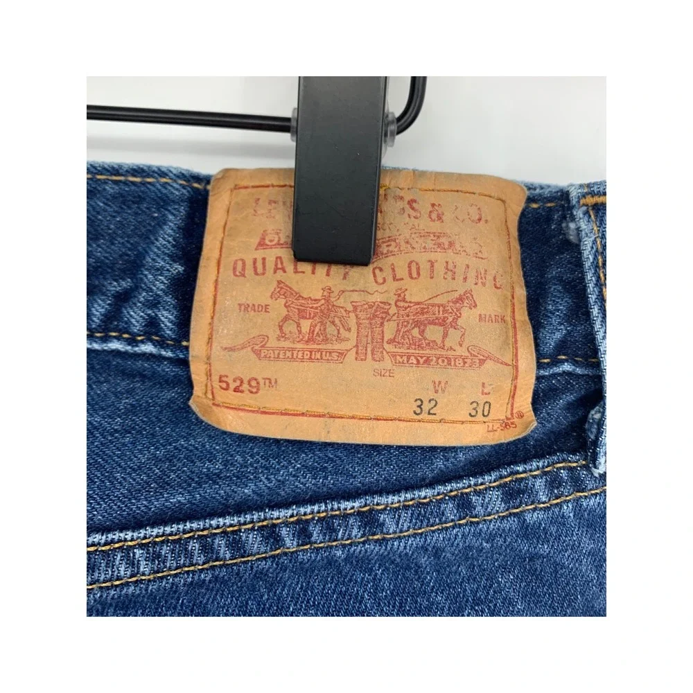 Vintage Levis 529 Jeans Mens 32x30 Blue Low Rise Straight 90s Fade Made USA